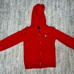 Nike Jordan Boys Kids Red Zip Hoodie Size 5-6